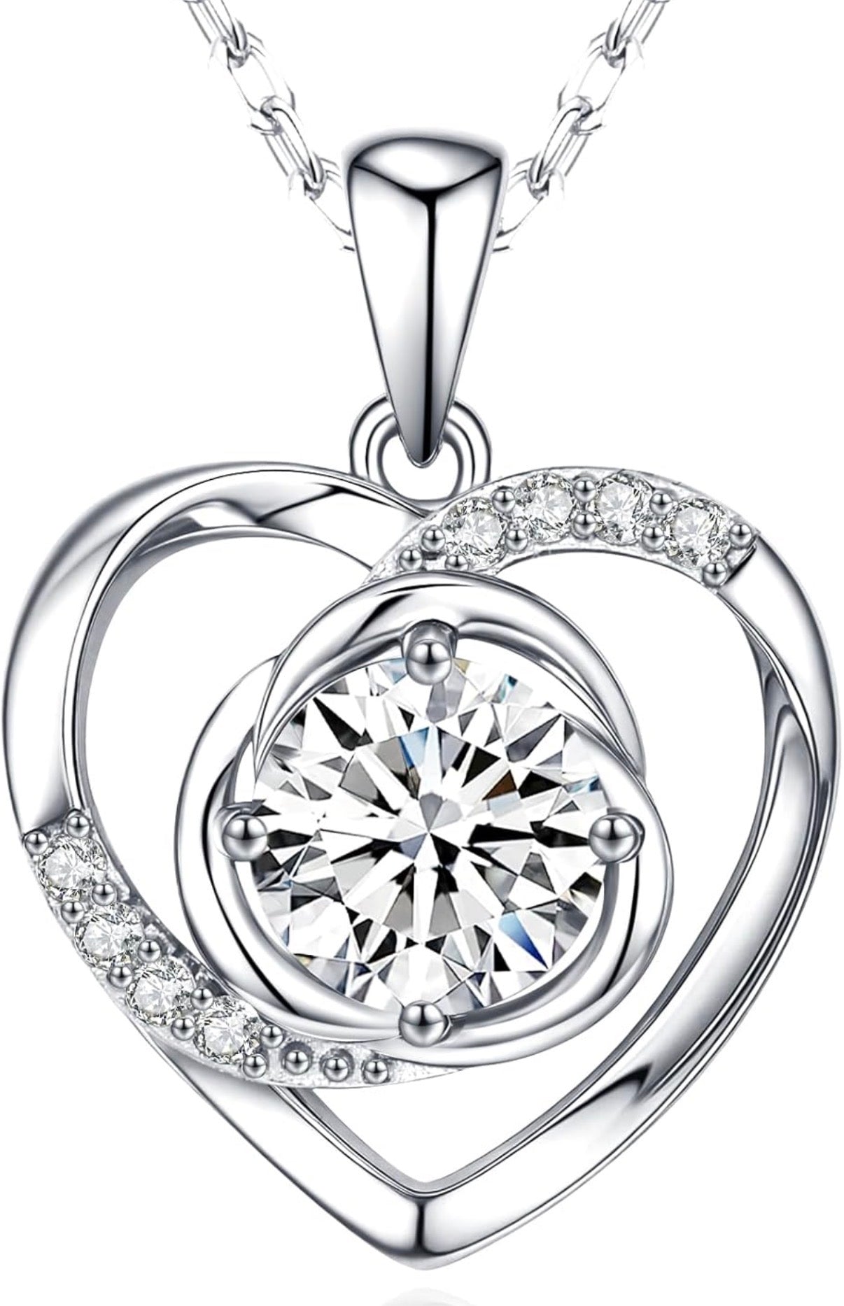 Moissanite Pendant Necklace for Women 925 Sterling Silver 1 Carat Moissanite Necklace