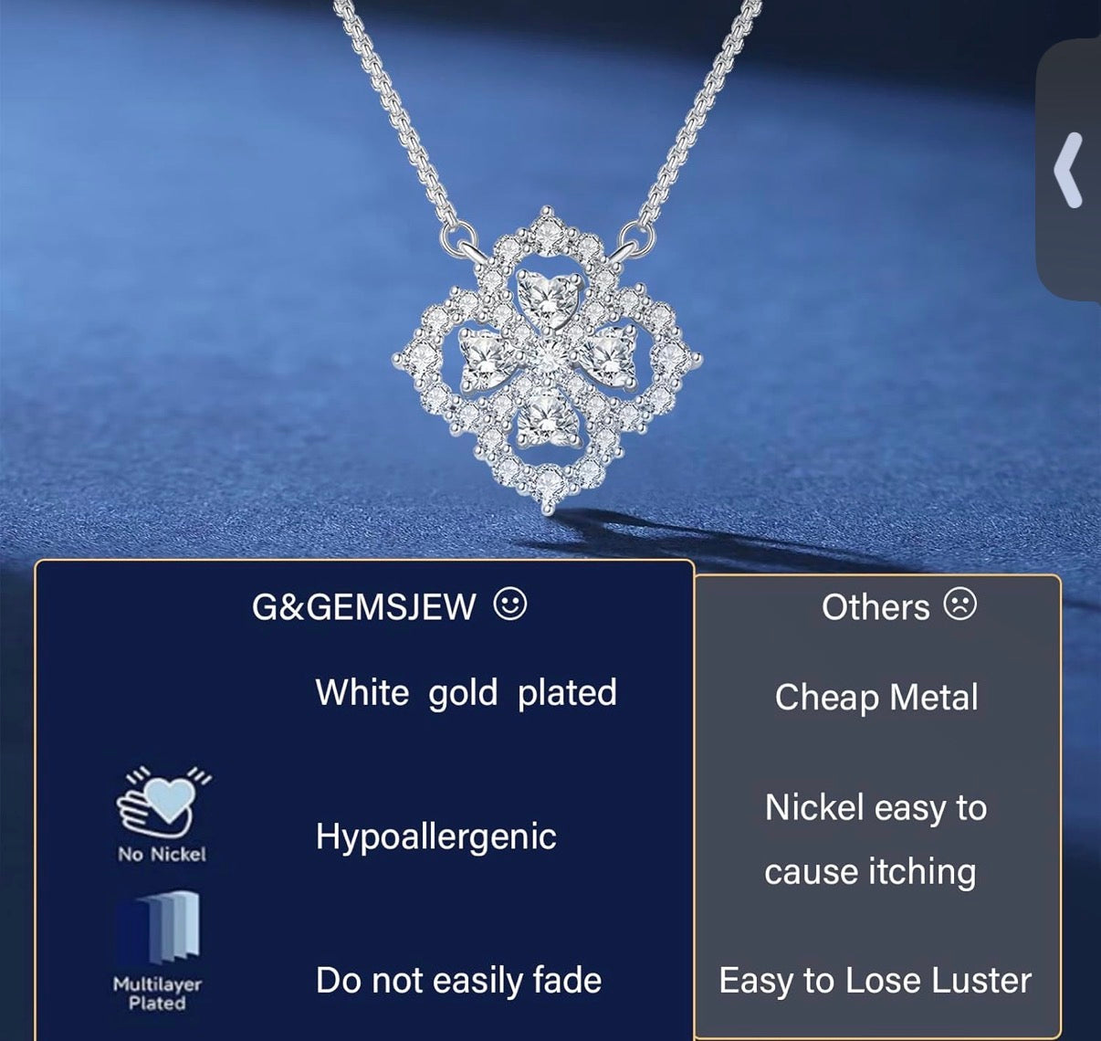 Heart Necklaces 1.5 Carat Moissanite 925 Sterling Silver Round Brilliant Cut Moissanite Imitation Diamond.