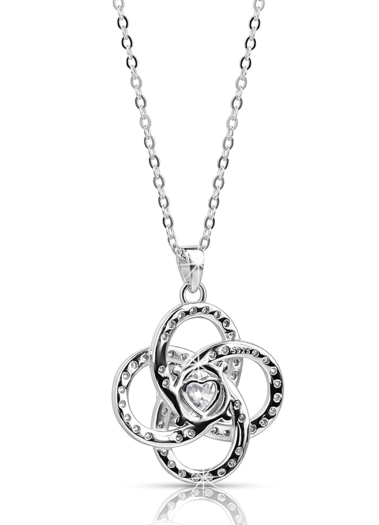 1 CT Moissanite Pendant Necklace 925 Sterling SilverInfinity Dainty
