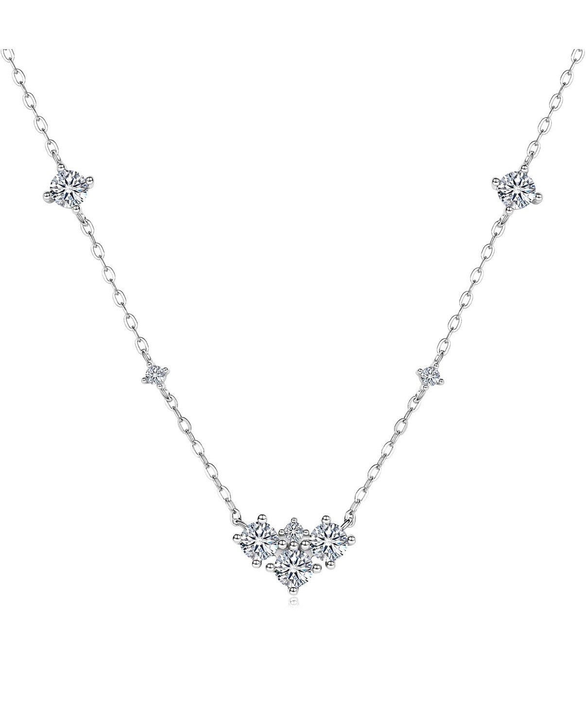 Chocker Necklace 925 Sterling Silver D Color Ideal Cut Moissanite Dainty Simple.