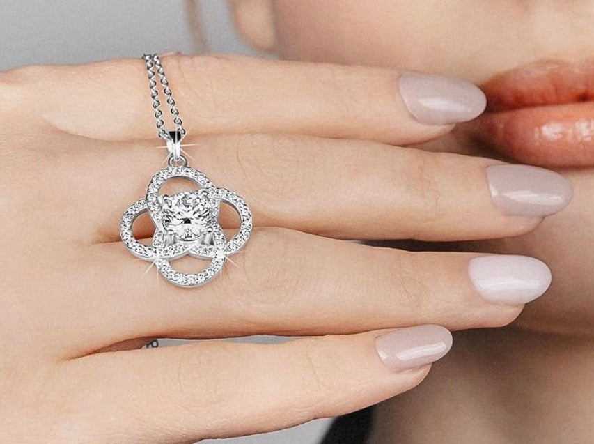 1 CT Moissanite Pendant Necklace 925 Sterling SilverInfinity Dainty