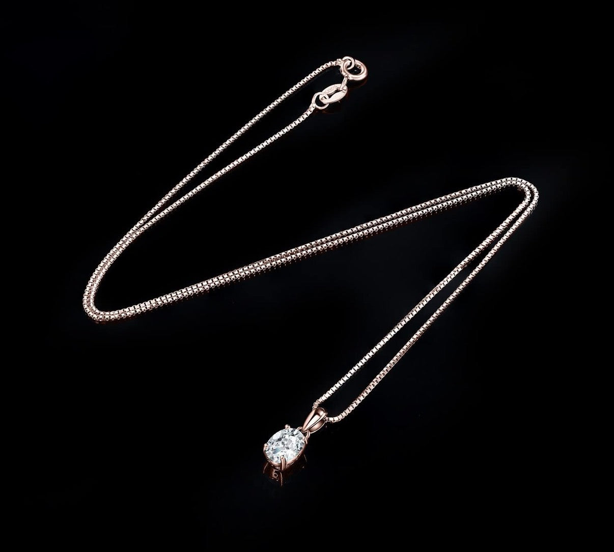 Oval Cut 1ct Moissanite Solitaire Pendant Necklace for Women, Simulated Diamond 925 Sterling Silver 14k White Gold Plated Necklaces for Her VVS D-F.