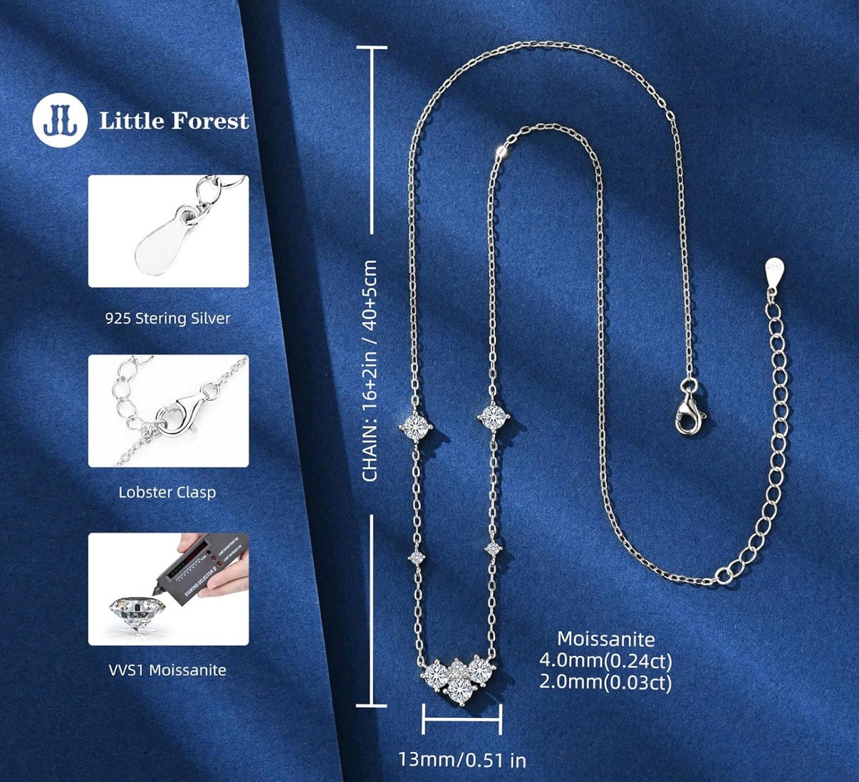 Chocker Necklace 925 Sterling Silver D Color Ideal Cut Moissanite Dainty Simple.