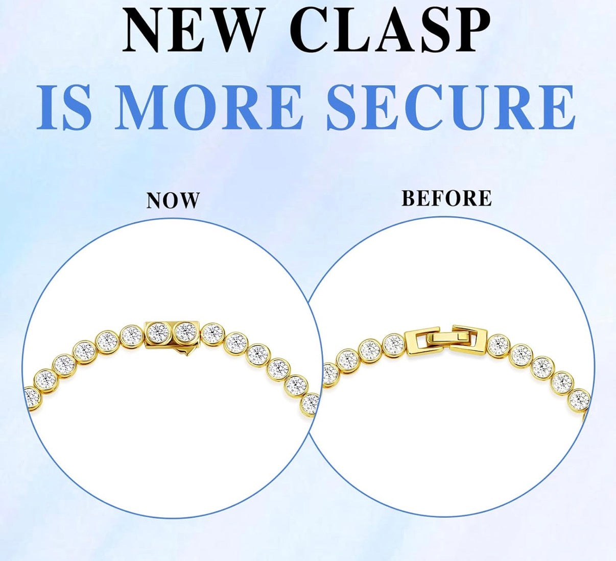 Moissanite Yellow Gold Tennis Bracelets for Women White Gold Plated 925 Sterling Silver Round Chain Sparkling 3mm Diamond VVS1 D Color Solitaire.