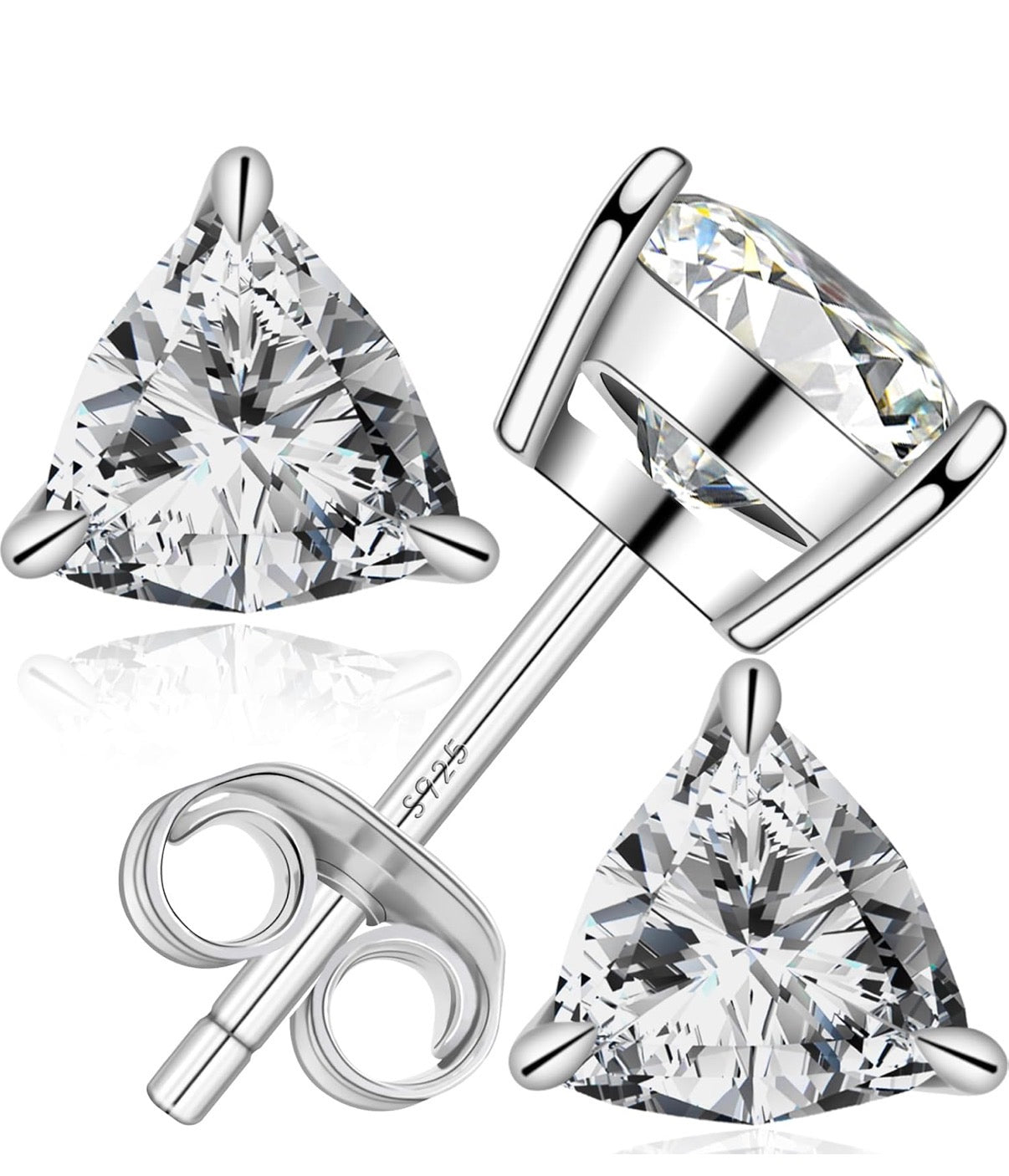 Moissanite Rectangle Earrings D Color VVS1 Clear Moissanite Earrings 18K Gold Plated 925 Sterling Silver
