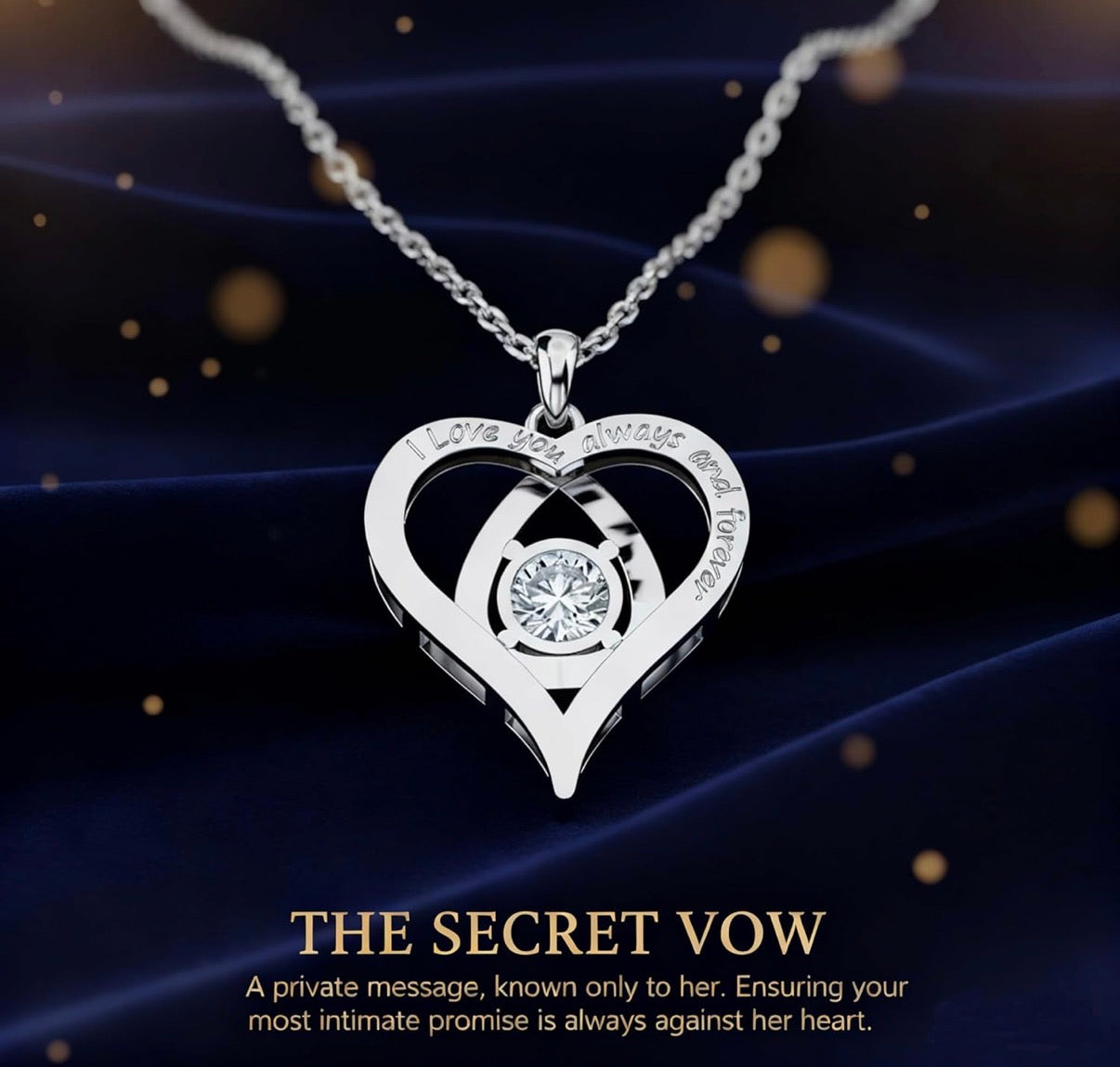 2.4 Ct Infinity Heart Classic Pendant Necklace Moissanite S925 Sterling Silver.