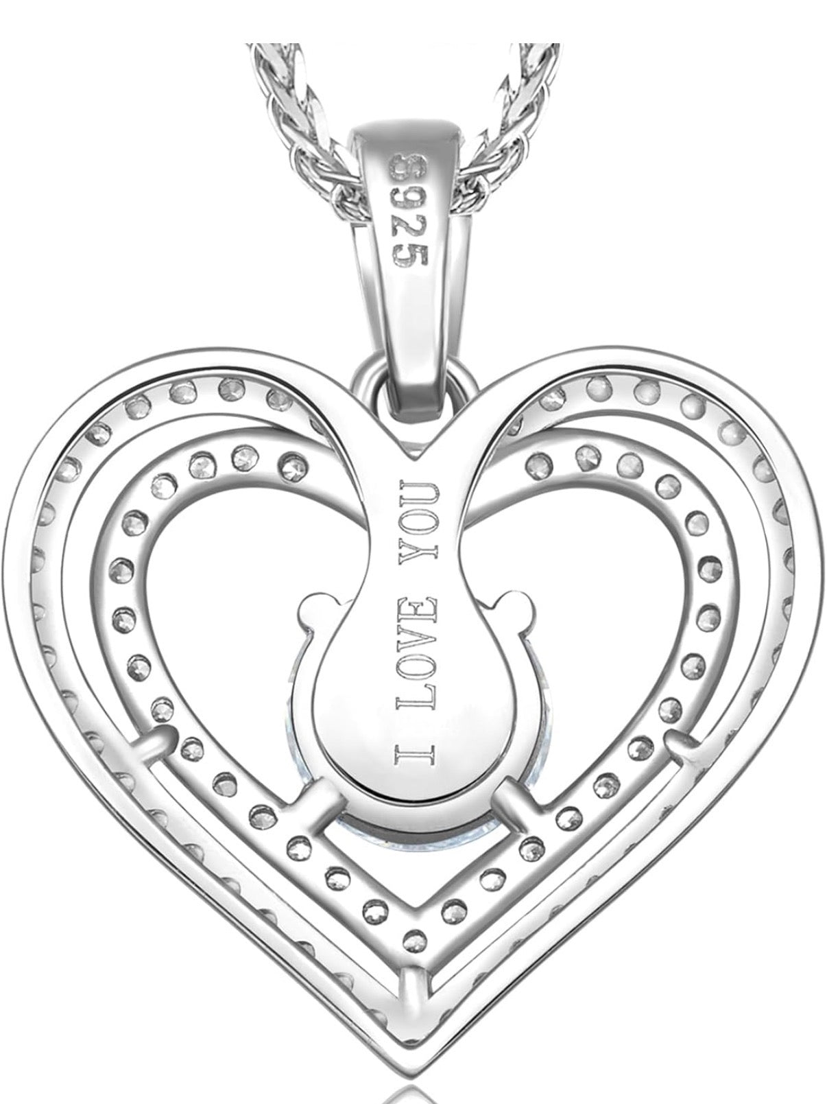 Moissanite Heart Pendant Necklace Lab Created Diamond 18K Gold Plated 925 Sterling Silver D Color VVS1 Clarity