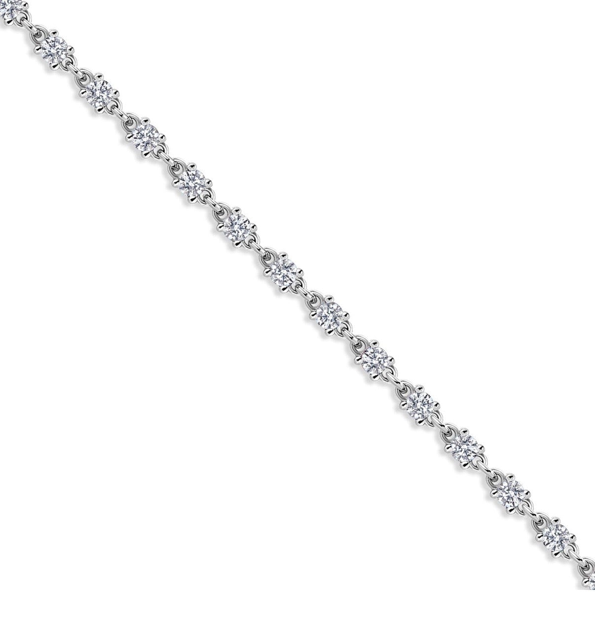 Moissanite Tennis Bracelet 925 Sterling Silver 1.76 Carat Round 2.5MM 7 Inch