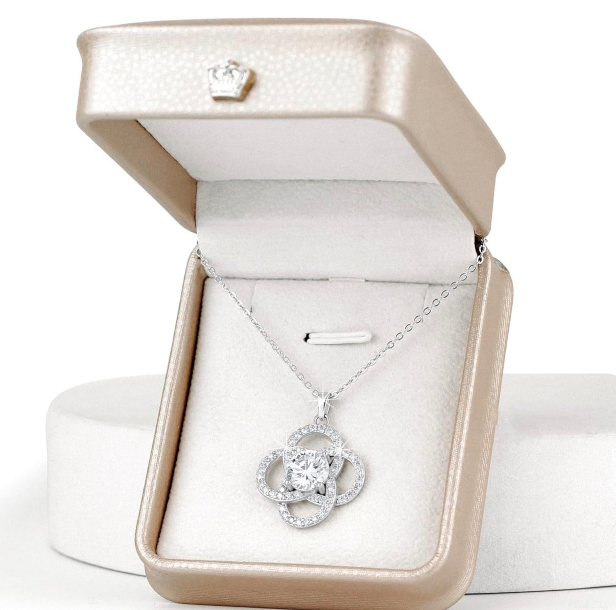 1 CT Moissanite Pendant Necklace 925 Sterling SilverInfinity Dainty