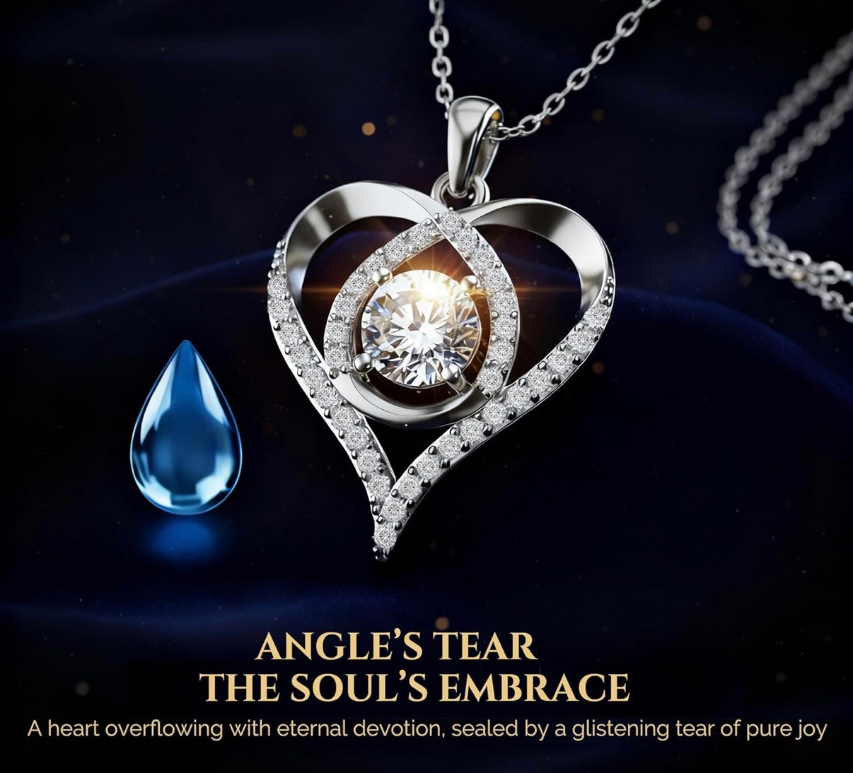 2.4 Ct Infinity Heart Classic Pendant Necklace Moissanite S925 Sterling Silver.