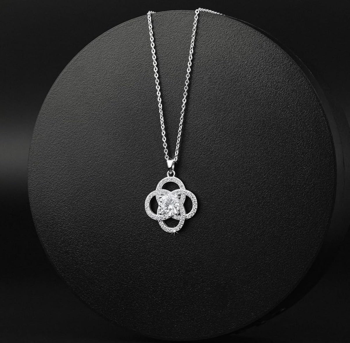 1 CT Moissanite Pendant Necklace 925 Sterling SilverInfinity Dainty