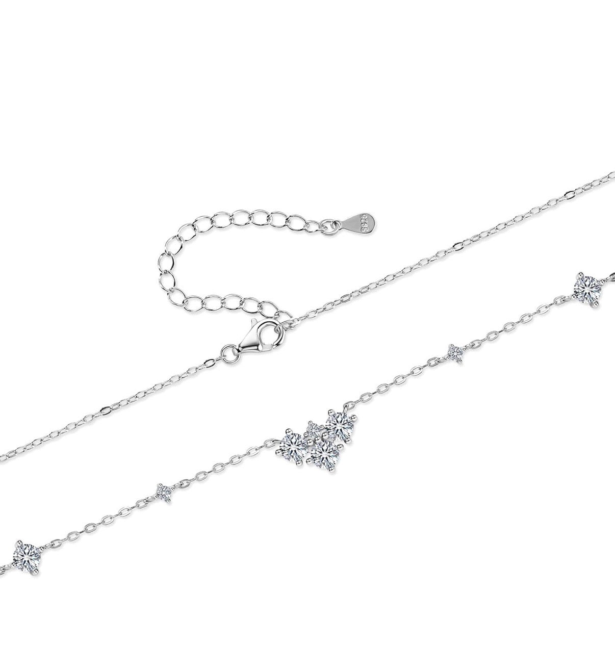 Chocker Necklace 925 Sterling Silver D Color Ideal Cut Moissanite Dainty Simple.