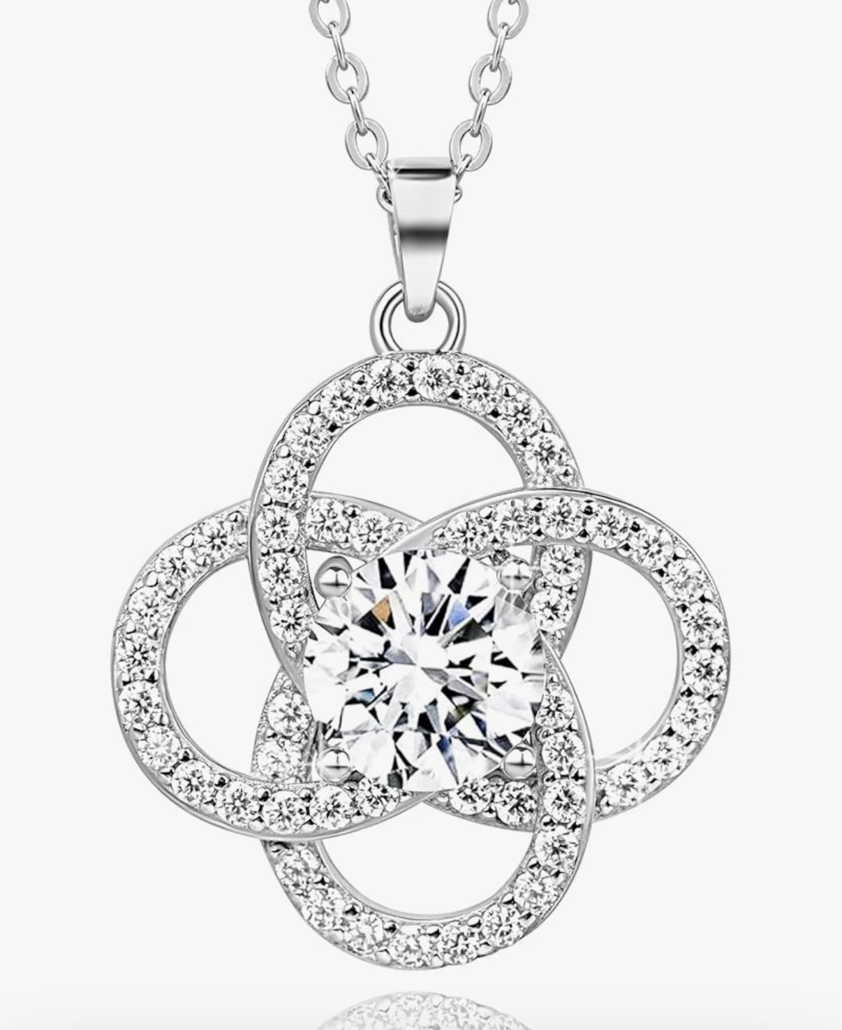 1 CT Moissanite Pendant Necklace 925 Sterling SilverInfinity Dainty