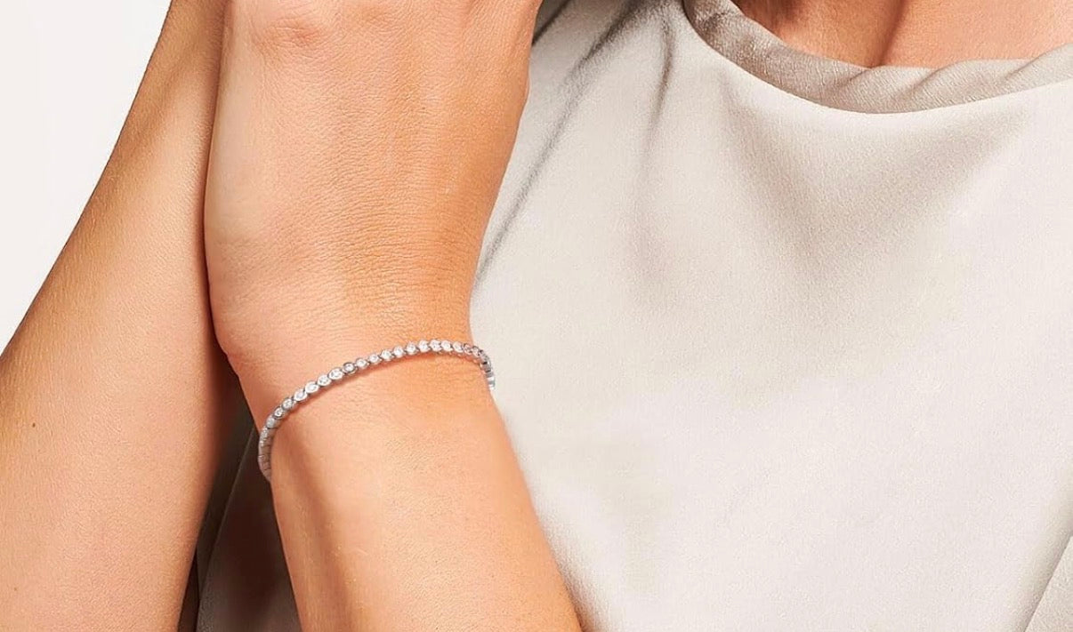 D Color VVS1 Clarity Moissanite Tennis Bracelet 1.21 Carat Solid 925 Sterling Silver, 5.5-7.5inch