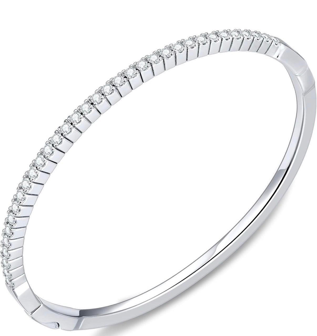 14K Gold Moissanite Bangle Bracelets for Women, 1 Carat D Color VVS1 Clarity 3EX Cut S925 Sterling Silver