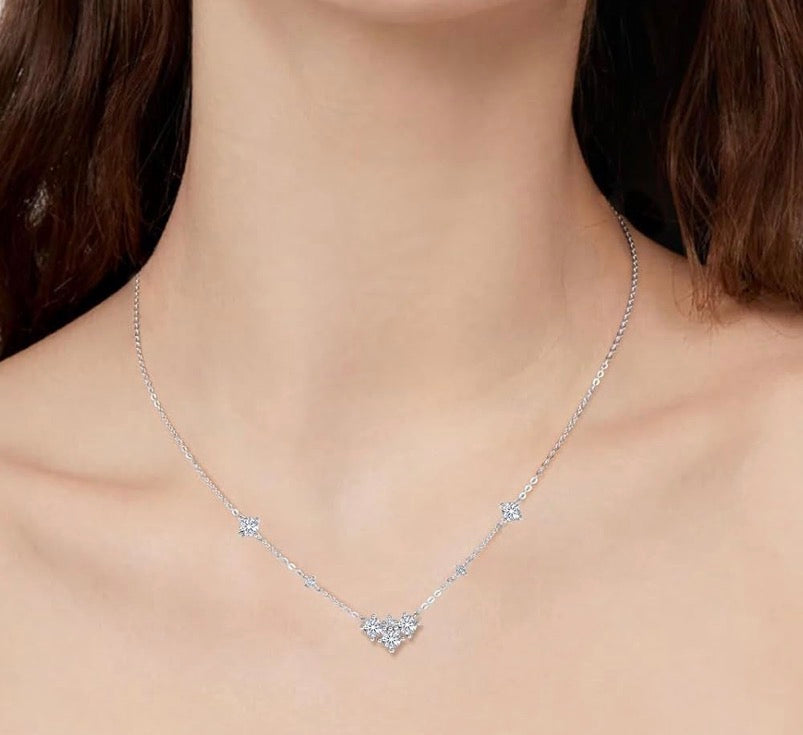 Chocker Necklace 925 Sterling Silver D Color Ideal Cut Moissanite Dainty Simple.