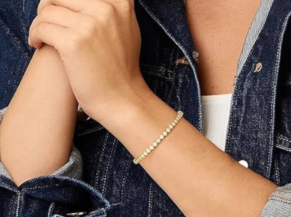Moissanite Yellow Gold Tennis Bracelets for Women White Gold Plated 925 Sterling Silver Round Chain Sparkling 3mm Diamond VVS1 D Color Solitaire.