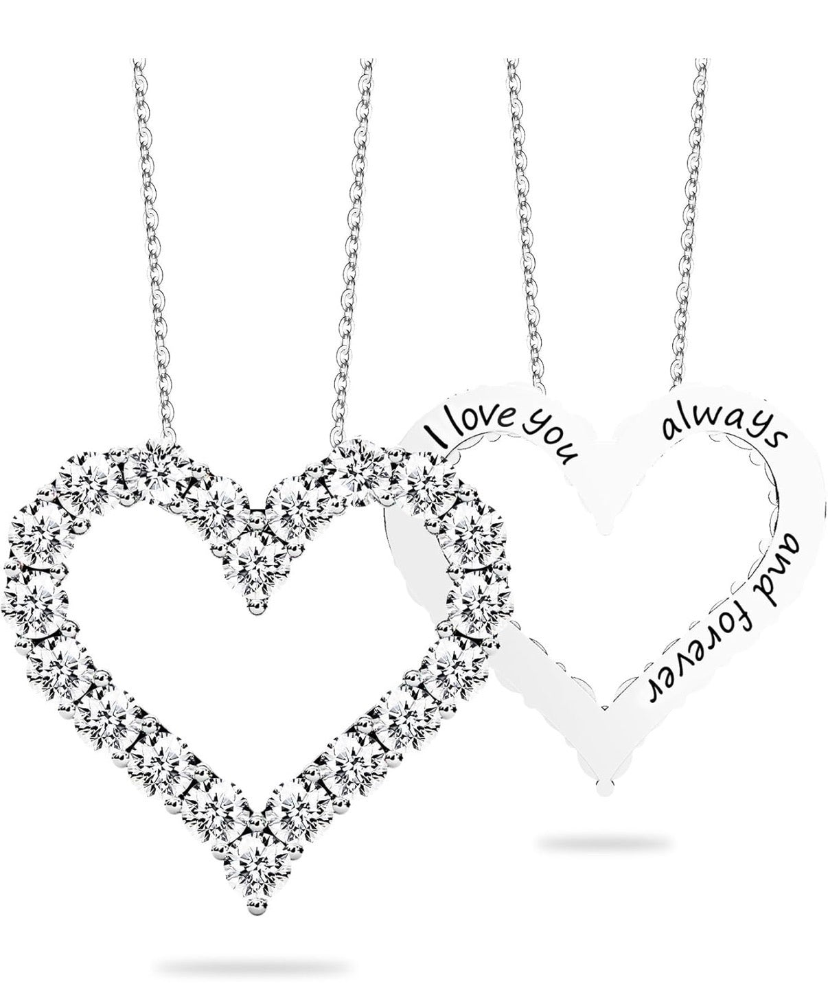 1.3 Ct Heart Pendant Necklace for Her Moissanite Lab-Created Gem Jewelry for Women I Love You S925 Sterling Silver .