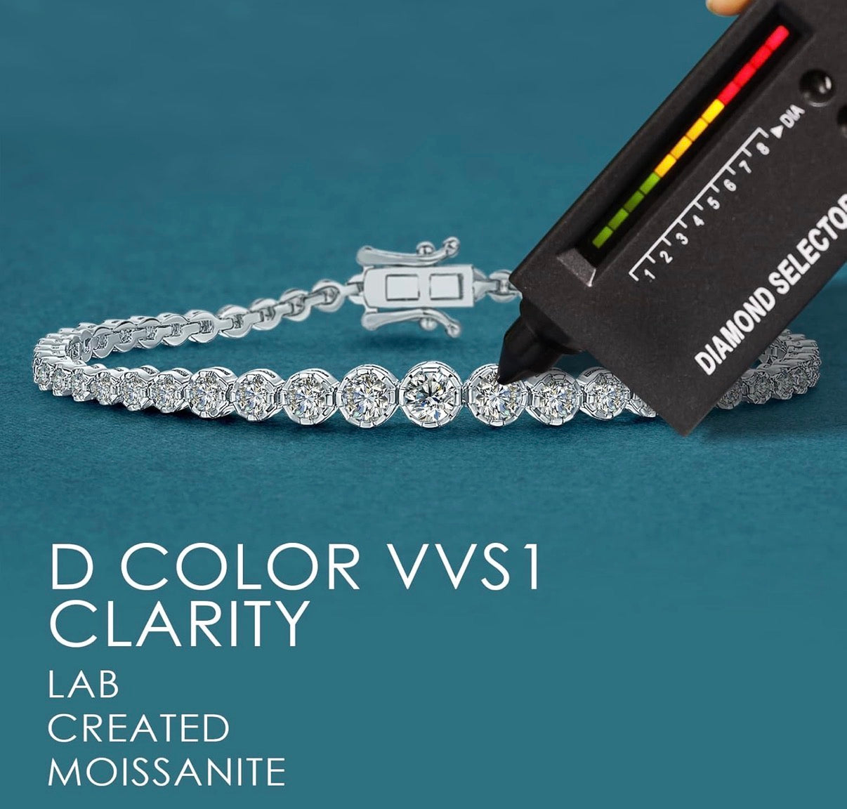 Moissanite Tennis Bracelets for Women - Total 3.17ct D Color VVS1 925 Sterling Silver Graduated 2.0-4.25mm Round Cut Moissanite Bracelet