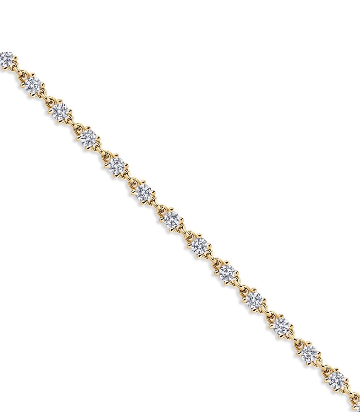 Moissanite Tennis Gold Tone Bracelet 925 Sterling Silver 1.76 Carat Round 2.5MM 7 Inch