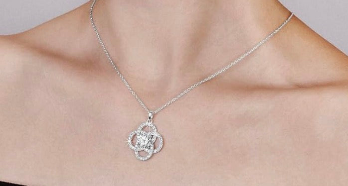 1 CT Moissanite Pendant Necklace 925 Sterling SilverInfinity Dainty