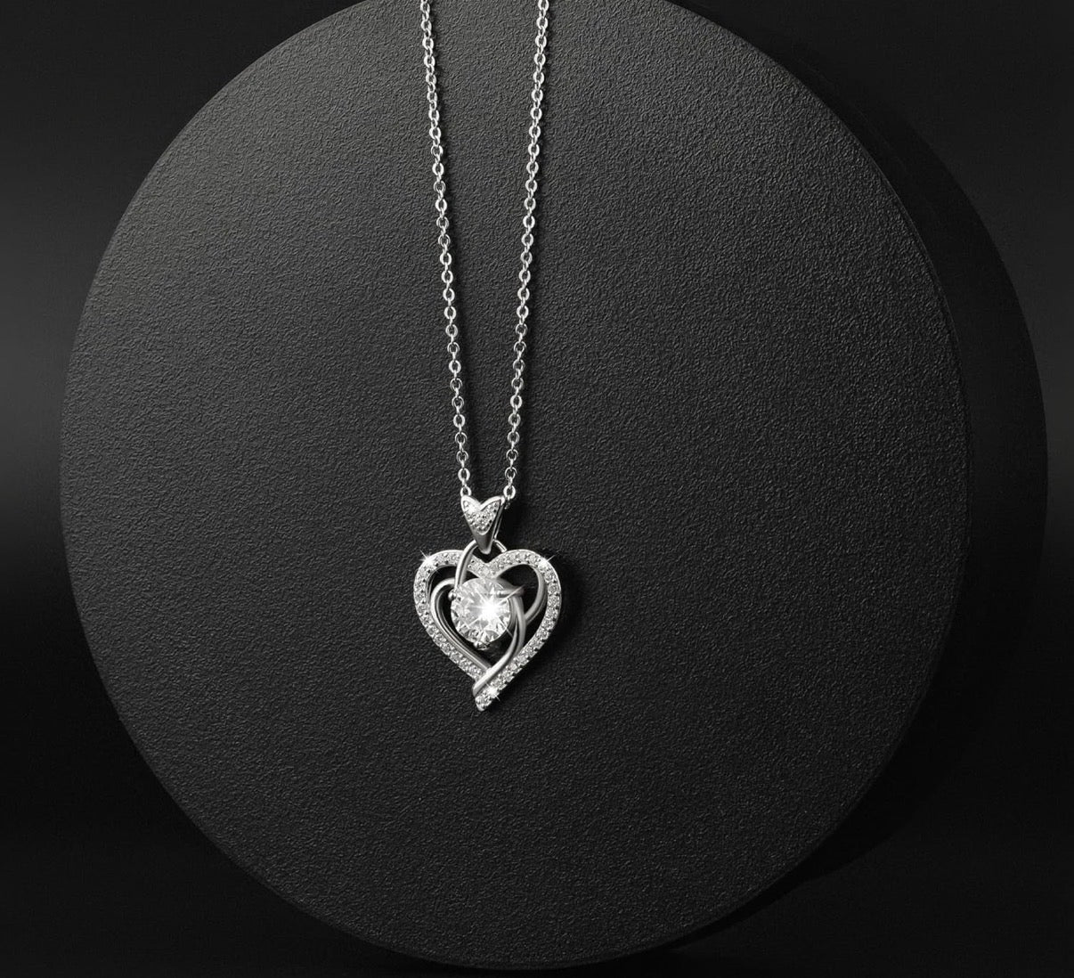 1 Ct Moissanite Pendant Necklace for Women – 925 Sterling Silver for Women Heart Pendant, Dainty Silver.