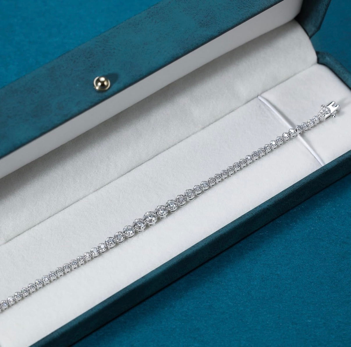 Moissanite Tennis Bracelets for Women - Total 3.17ct D Color VVS1 925 Sterling Silver Graduated 2.0-4.25mm Round Cut Moissanite Bracelet