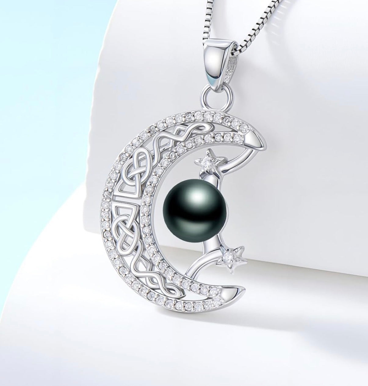 Tahitian Black Pearl AAAA 18K Gold Plated Sterling Silver Pendant Necklace for Women