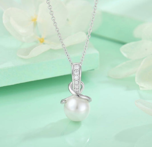 Pearl Pendant Necklace 925 Sterling Silver