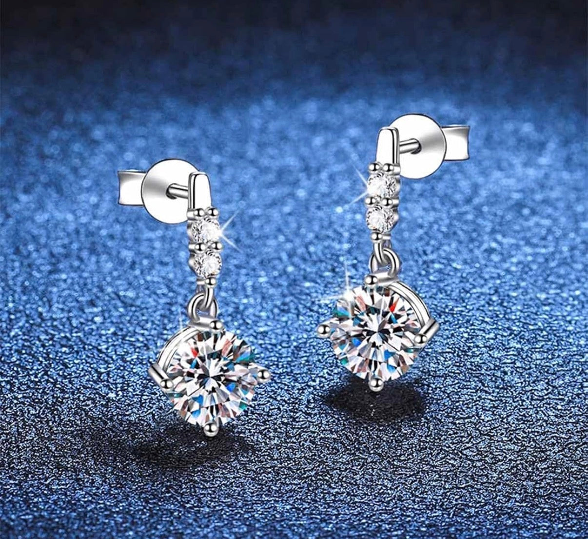 1Ct Moissanite Drop Hoop Earrings for Women 925 Sterling Silver, 1ct D Color VVS1