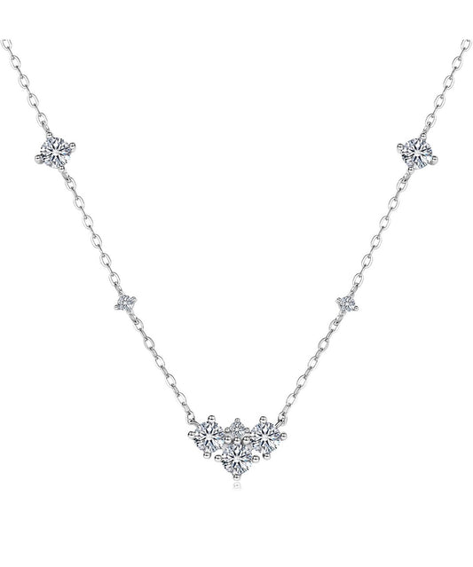 Chocker Necklace 925 Sterling Silver D Color Ideal Cut Moissanite Dainty Simple.