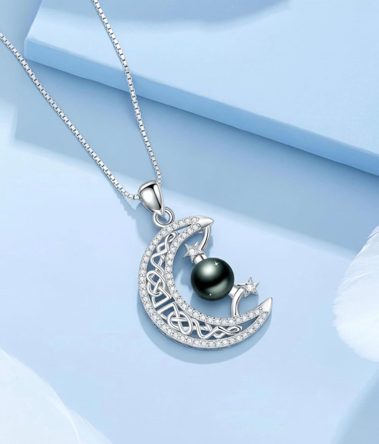 Tahitian Black Pearl AAAA 18K Gold Plated Sterling Silver Pendant Necklace for Women