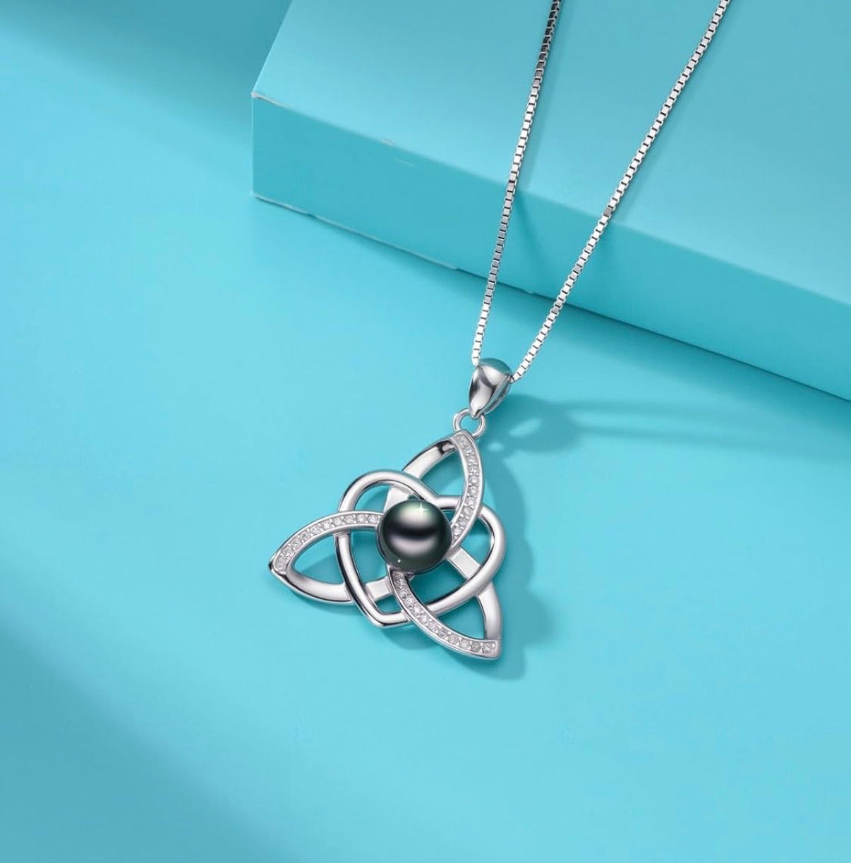 Tahitian Black Pearl AAAA 18K Gold Plated Sterling Silver Pendant Necklace for Women