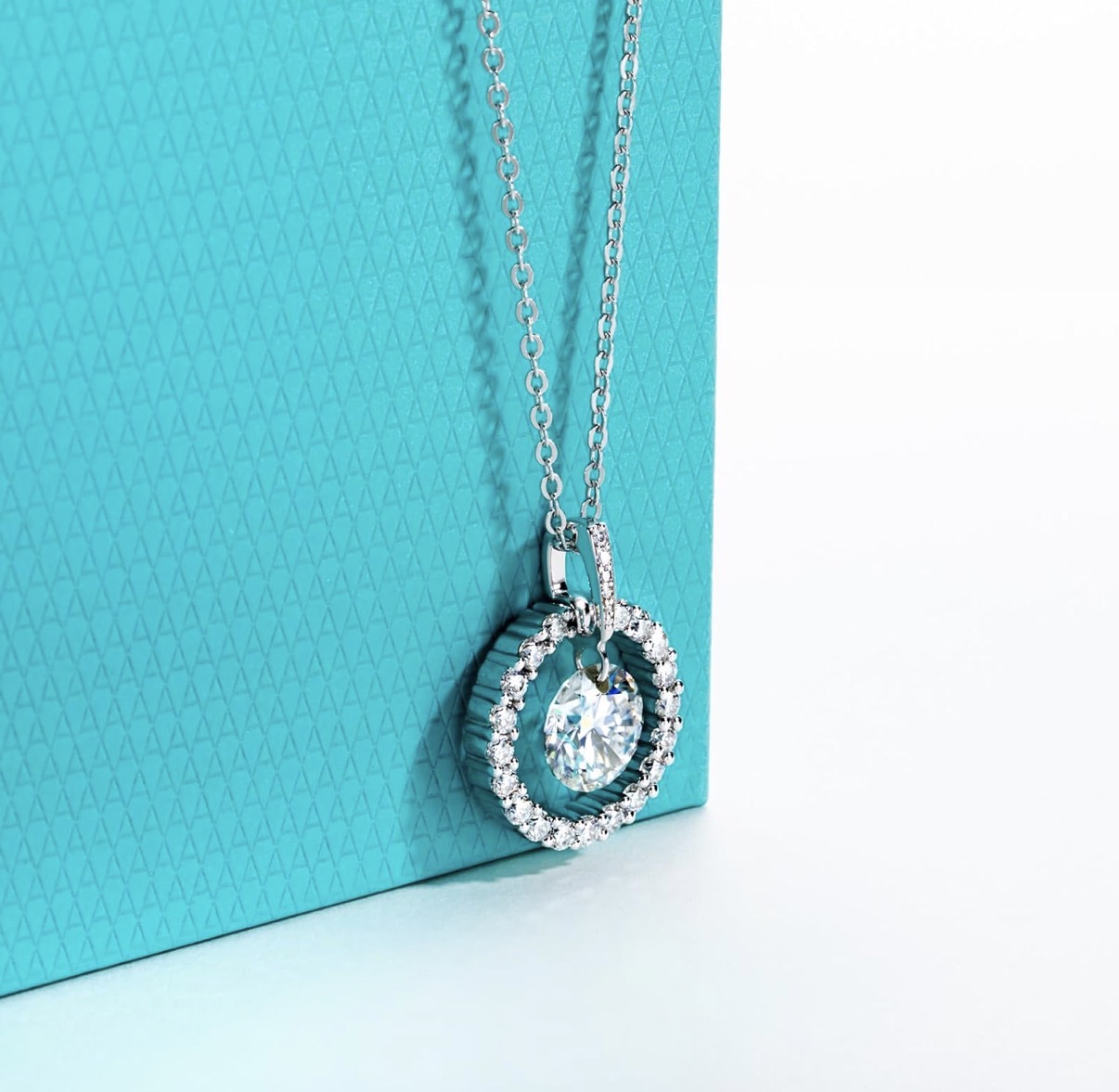 Cushion Cut 3 Ct Moissanite Pendant Necklace D Color VVS1 925 Sterling Silver