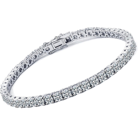 2MM Moissanite Tennis Bracelet for Women | 2.1-15ct Round Cut D Color VVS1 | 18K White Gold Plated 925 Sterling Silver Size 6-7.5 Inch | GRA Certified