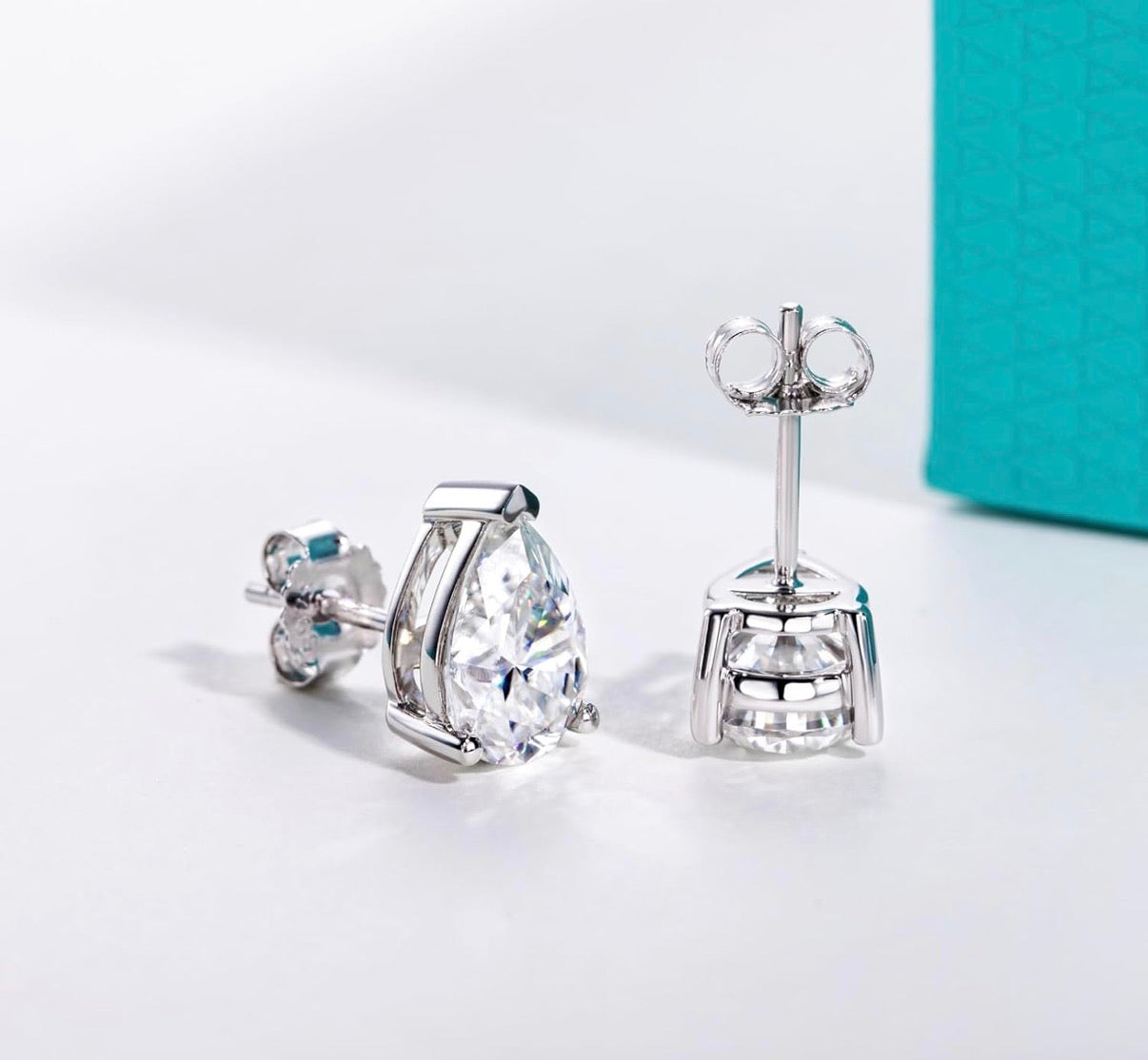 4cttw Pearl Cut Moissanite Stud Earrings D Color VVS1 926 Sterling Silver Timeless Sparkle Studs