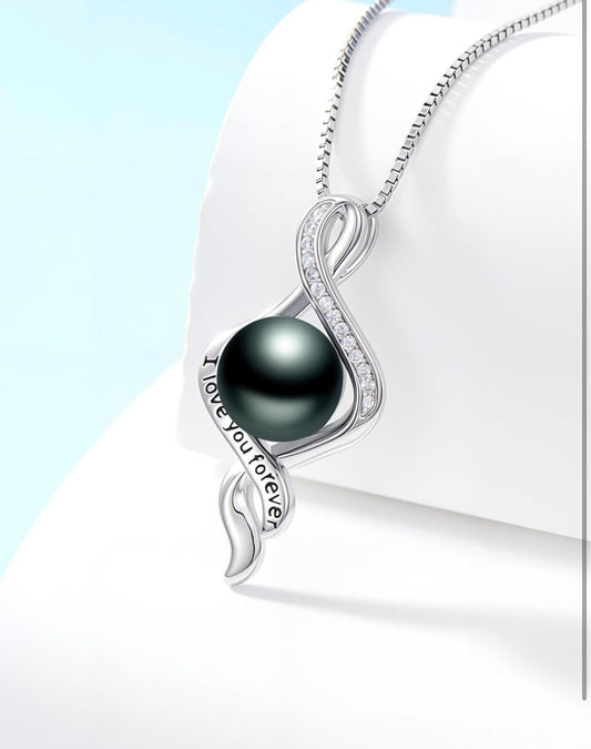 Tahitian Black Pearl AAAA 18K Gold Plated Sterling Silver Pendant Necklace for Women