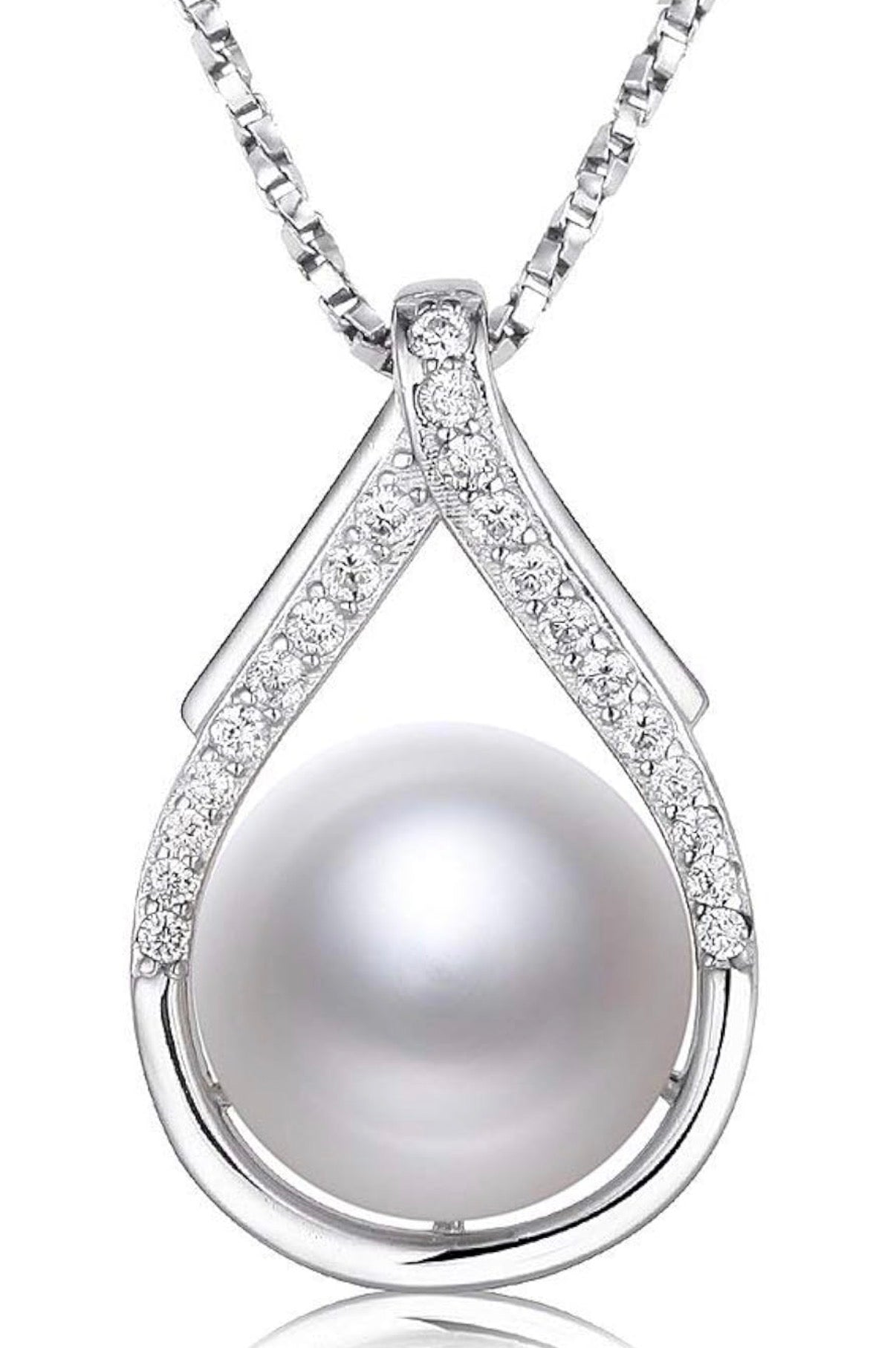 Pearl Necklaces for Women 10-11mm - Pearl Necklace Phoenix Pendant with 925 Sterling Silver 18" Chain