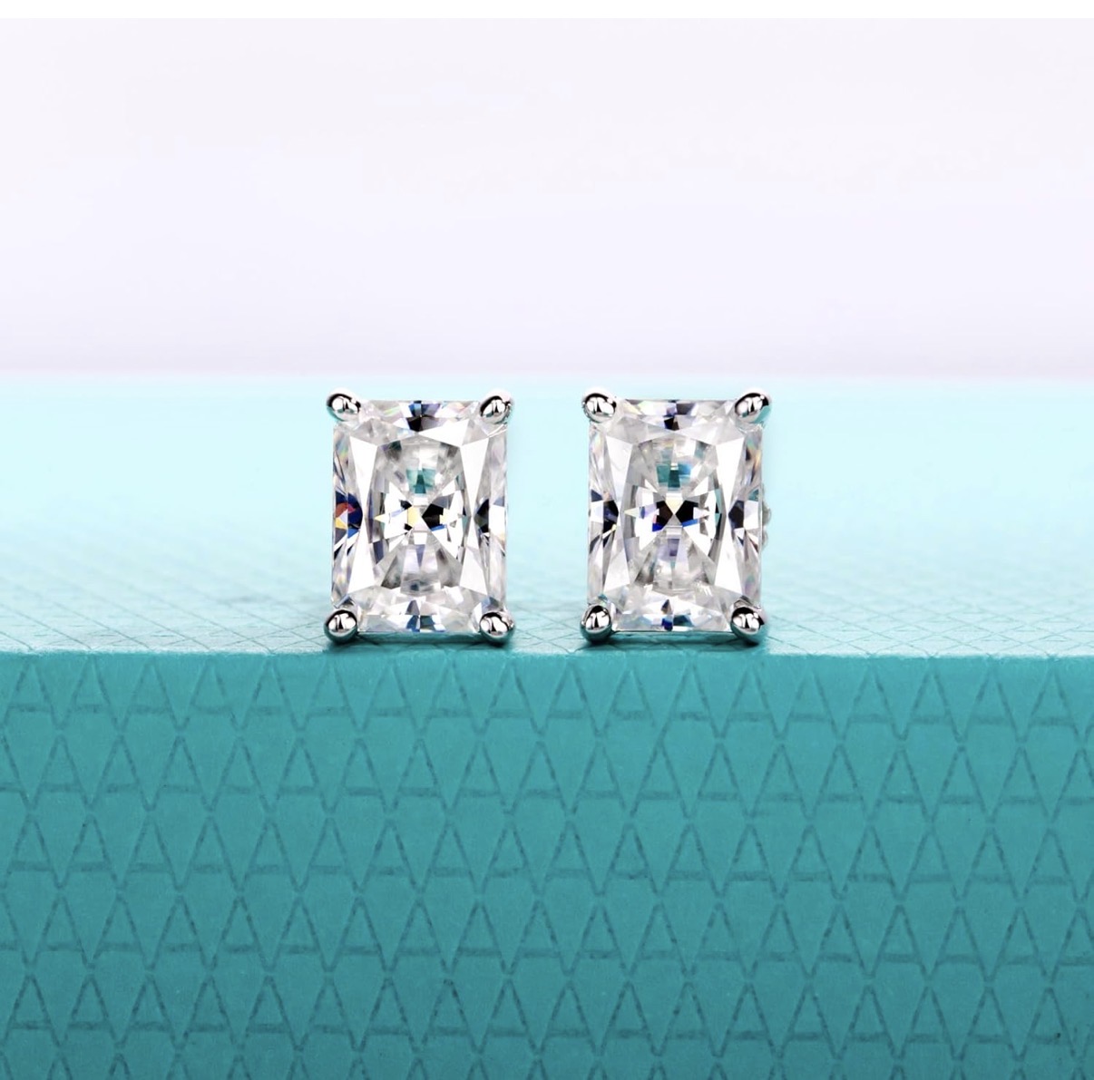 4cttw Radiant Cut Moissanite Stud Earrings D Color VVS1 926 Sterling Silver Timeless Sparkle Studs