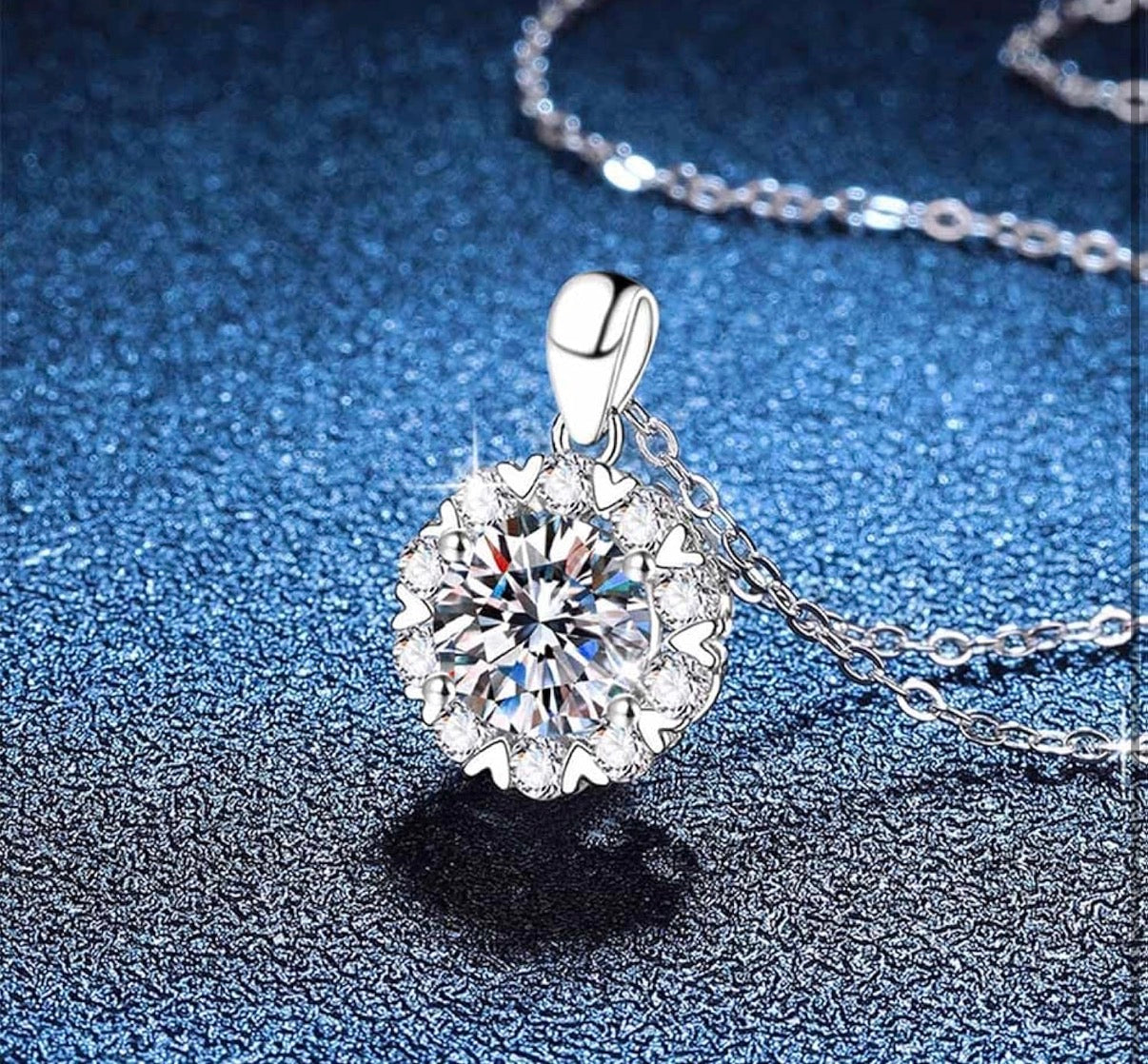 Beautiful 1 .0 Carat Moissanite Round Cut Pendant Necklace for Women, D Color VVS Clarity