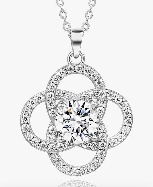 1 CT Moissanite Pendant Necklace 925 Sterling SilverInfinity Dainty