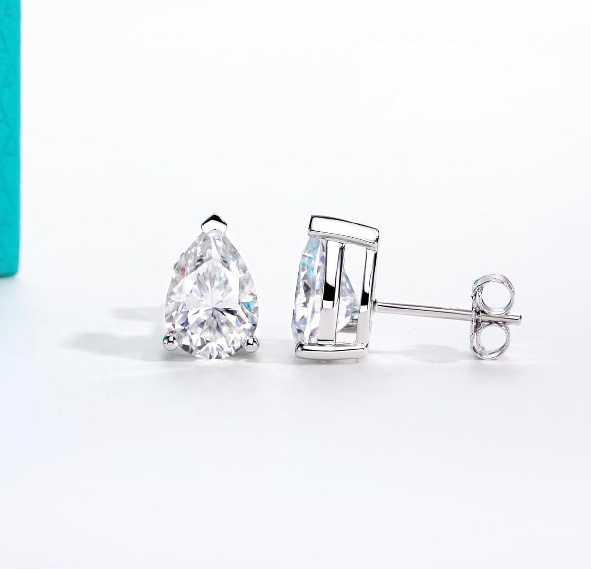 4cttw Pearl Cut Moissanite Stud Earrings D Color VVS1 926 Sterling Silver Timeless Sparkle Studs