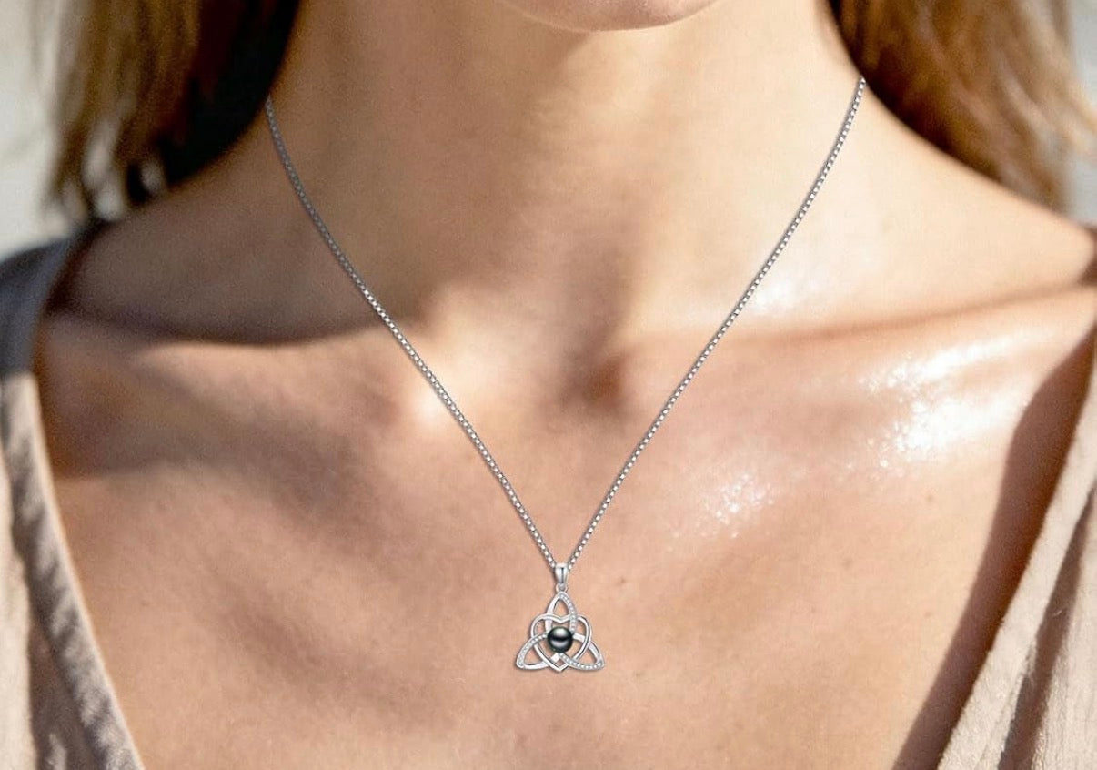 Tahitian Black Pearl AAAA 18K Gold Plated Sterling Silver Pendant Necklace for Women