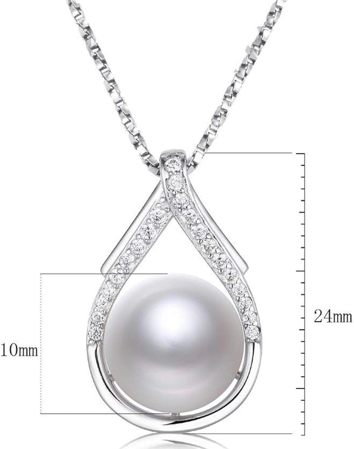 Pearl Necklaces for Women 10-11mm - Pearl Necklace Phoenix Pendant with 925 Sterling Silver 18" Chain