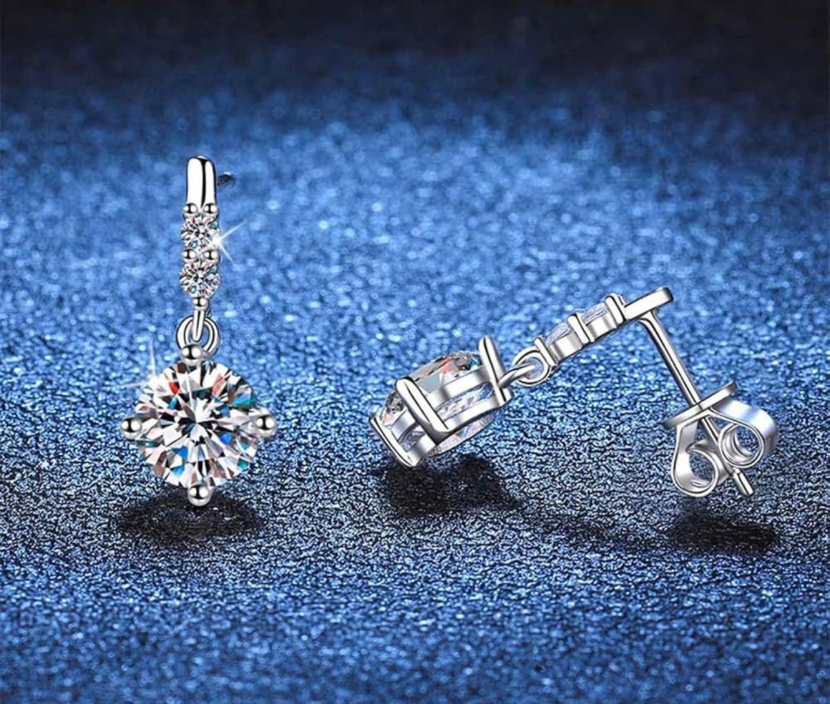 1Ct Moissanite Drop Hoop Earrings for Women 925 Sterling Silver, 1ct D Color VVS1