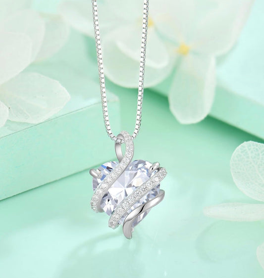 Heart Necklace 925 Sterling Silver Infinity Love Pendant