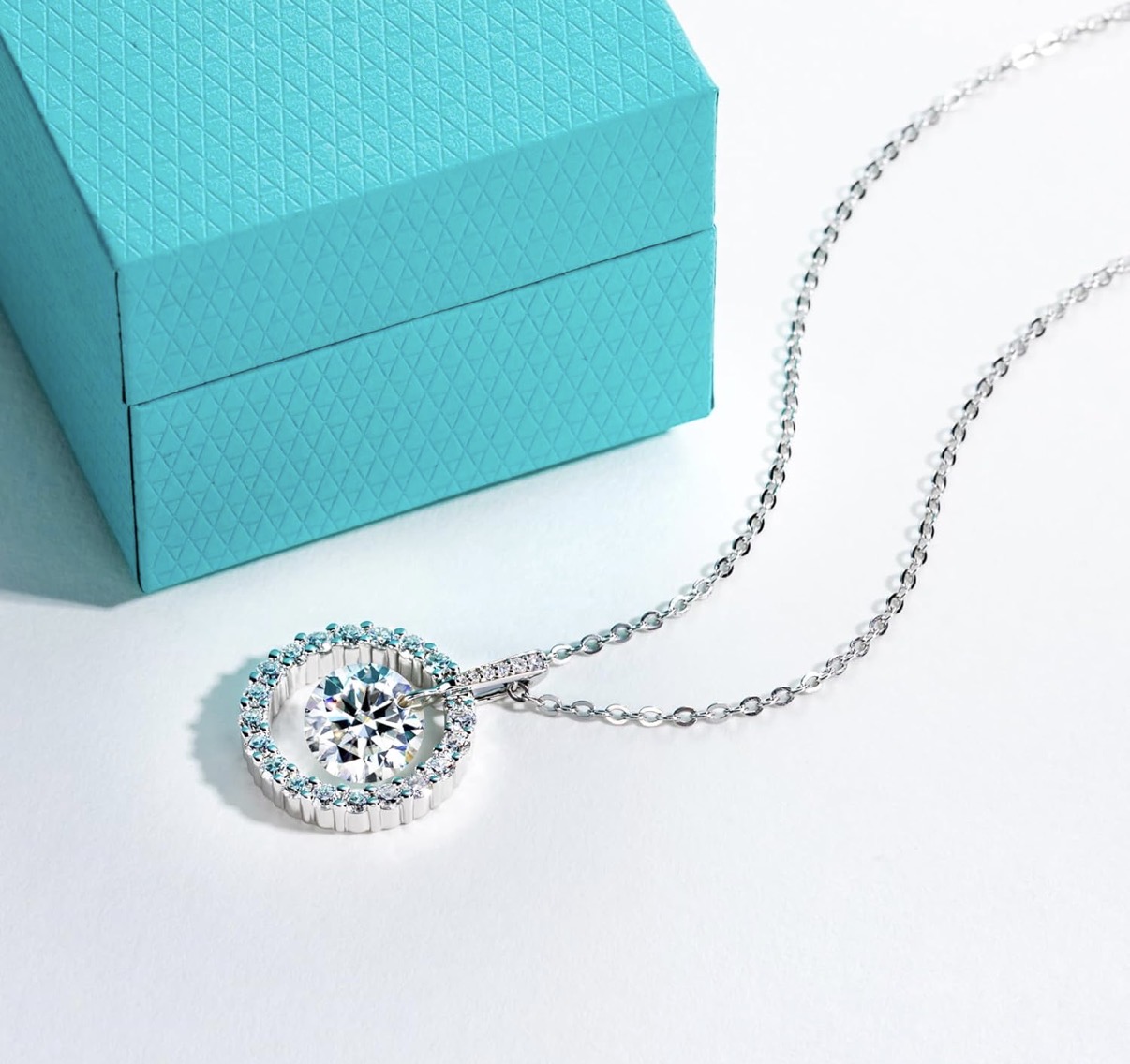 Cushion Cut 3 Ct Moissanite Pendant Necklace D Color VVS1 925 Sterling Silver