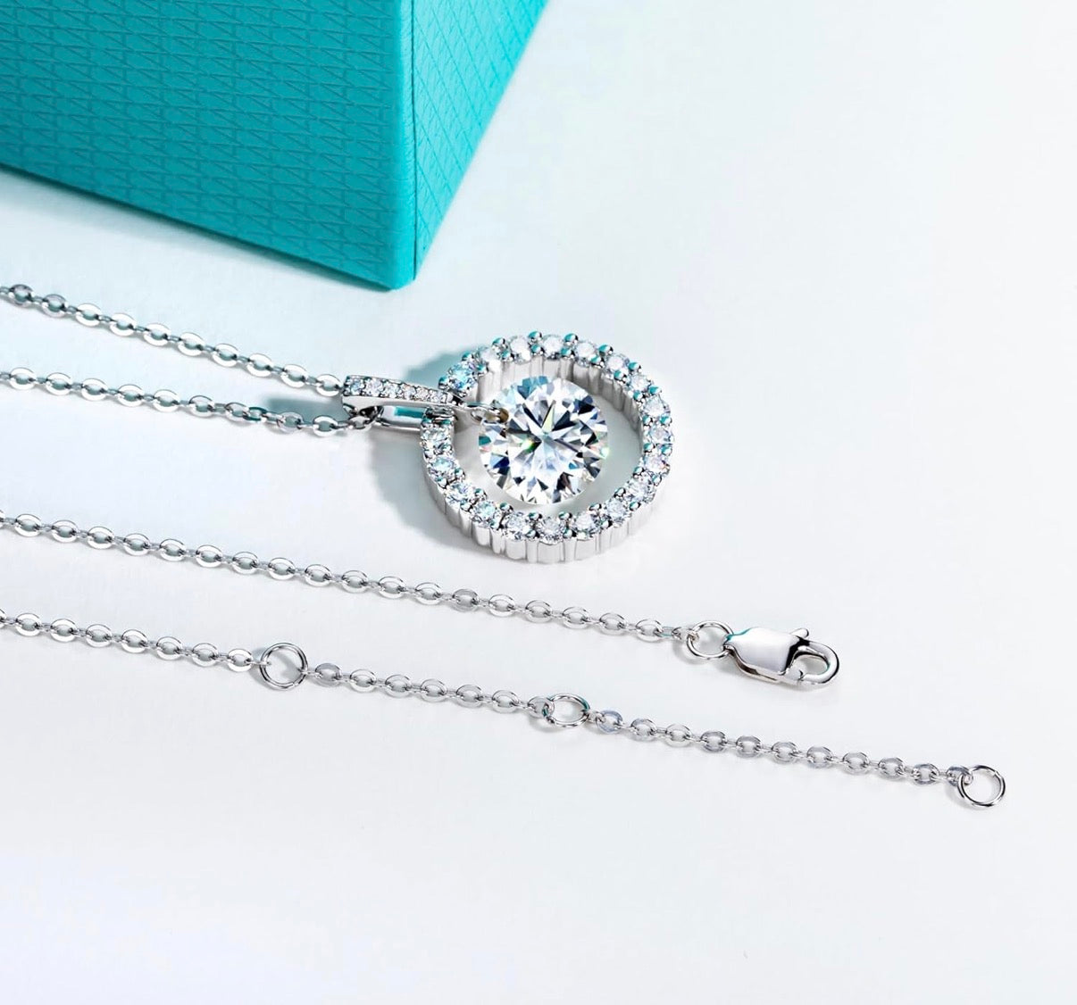 Cushion Cut 3 Ct Moissanite Pendant Necklace D Color VVS1 925 Sterling Silver