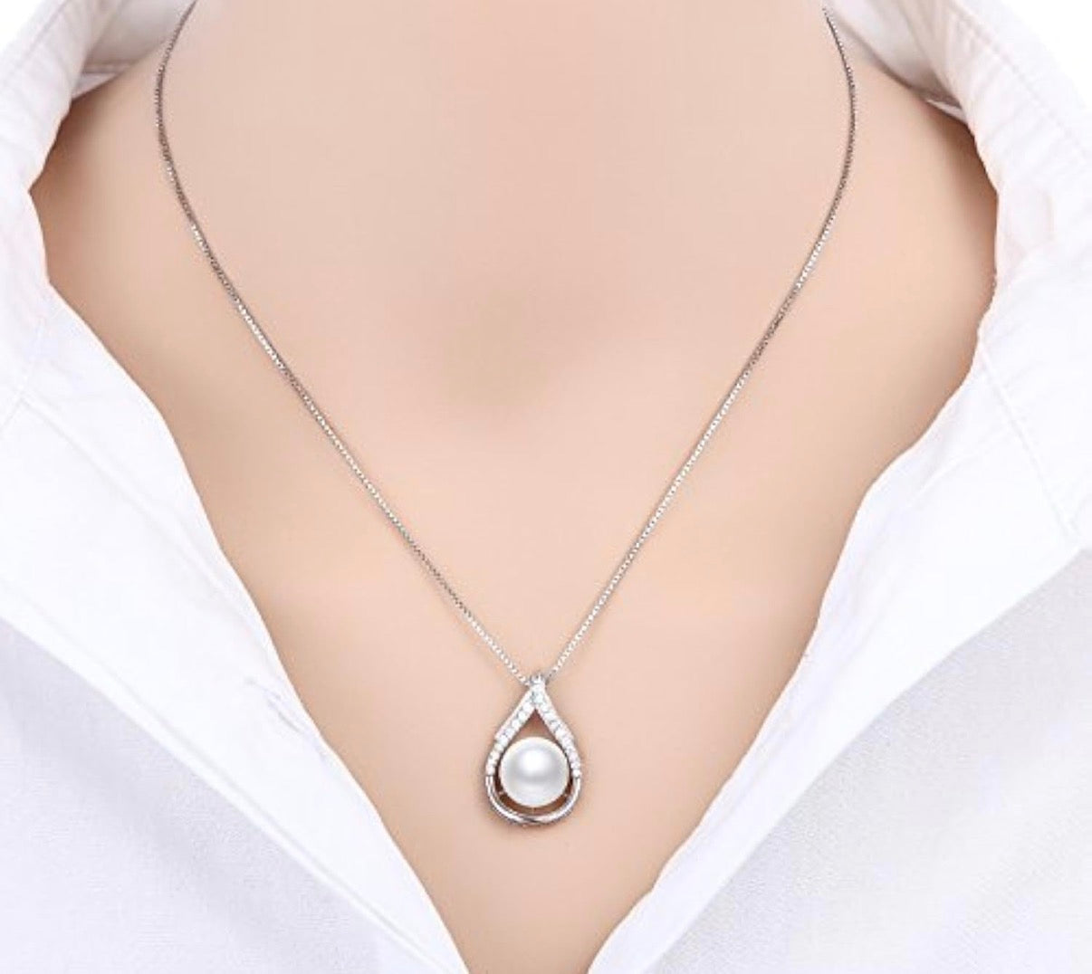 Pearl Necklaces for Women 10-11mm - Pearl Necklace Phoenix Pendant with 925 Sterling Silver 18" Chain